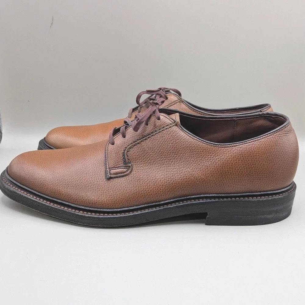 Vtg Hanover LB Sheppard Model 2102 Tan Calfskin Leather Derby Blucher Size 9